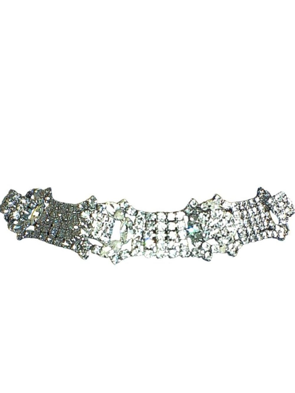 Vintage Crystal Rhinestone Choker Necklace 16"